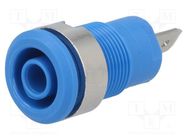 Connector: 4mm banana; socket; 24A; 1kV; Cutout: Ø12.2mm; blue STÄUBLI