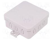 Enclosure: junction box; X: 85mm; Y: 85mm; Z: 37mm; polypropylene PP SPELSBERG