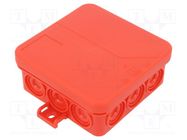 Enclosure: junction box; X: 85mm; Y: 85mm; Z: 37mm; polypropylene PP SPELSBERG