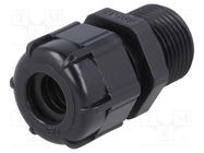 Cable gland; with long thread; M20; 1.5; IP68; polyamide; black BM GROUP