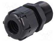 Cable gland; with long thread; PG13,5; IP68; polyamide; black BM GROUP