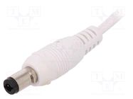 Connector: DC supply; plug; female; 5.5/2.5mm; soldering; white; 2A CLIFF