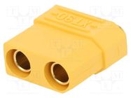 Connector: DC supply; socket; XT90; female; PIN: 2; on PCBs; THT AMASS