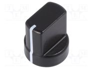 Knob; with pointer; aluminium; Øshaft: 4mm; Ø12.2x14mm; black MENTOR