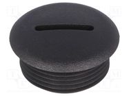 Stopper; M25; 1.5; polyamide; black; 11mm FIX&FASTEN