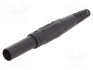 Connector: 4mm banana; plug; 32A; 1kV; black; insulated; on cable STÄUBLI