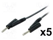 Test leads; Len: 1m; banana plug 4mm,both sides; test leads x5 ROHDE & SCHWARZ