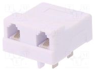 Adapter; RJ11 socket x2,WT4 plug; angled 90° 