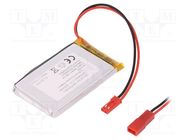 Re-battery: Li-Po; 3.7V; 1900mAh; cables,JST SYR-02T socket CELLEVIA BATTERIES