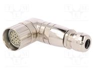 Connector: M23; plug; PIN: 19(3+16); female; soldering; for cable BULGIN