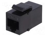 Coupler; socket; PIN: 8; Cat: 6a; Keystone,unshielded; 8p8c; black LOGILINK