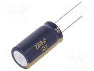 Capacitor: electrolytic; low ESR; THT; 2200uF; 35VDC; Ø16x31.5mm PANASONIC