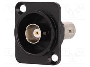 Coupler; BNC socket,both sides; insulated; 50Ω; black; Mat: metal CLIFF