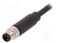 Connector: M8; male; PIN: 3; straight; plug; 3A; IP67; 60V; 1m BULGIN