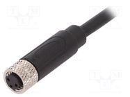 Connector: M8; female; PIN: 3; straight; plug; 3A; IP67; 60V; 1m BULGIN