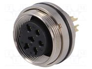 Connector: M16; socket; female; soldering; PIN: 6; 5A; 125V; straight BULGIN