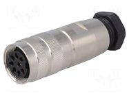 Connector: M16; plug; female; PIN: 8; 5A; 60V; soldering; for cable BULGIN