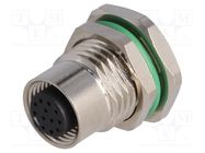 Connector: M12; socket; PIN: 12; female; THT; IP67; 30V; 1.5A BULGIN