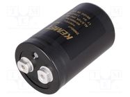 Capacitor: electrolytic; 2mF; 400VDC; Ø51x82mm; Pitch: 22.2mm; ±20% KEMET