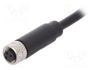 Connector: M8; female; PIN: 3; straight; plug; 3A; IP67; 60V; 1m; PVC BULGIN