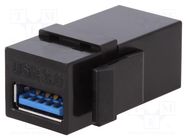 Coupler; socket; female x2; USB A socket x2; Keystone; straight LOGILINK