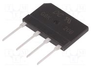 Bridge rectifier: single-phase; Urmax: 100V; If: 20A; Ifsm: 250A DC COMPONENTS