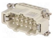 Connector: HDC; contact insert; male; DE; PIN: 10; 10+PE; size D10B DEGSON ELECTRONICS