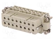 Connector: HDC; contact insert; female; DA; PIN: 16; 16+PE; 16A; 250V DEGSON ELECTRONICS