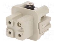 Connector: HDC; contact insert; female; DA; PIN: 4; 3+PE; size D3A DEGSON ELECTRONICS