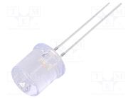 LED; 10mm; pink; 500÷750mcd; 100°; Front: flat; 2.7÷3.4V 