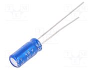 Capacitor: electrolytic; THT; 56uF; 16VDC; Ø5x11mm; Pitch: 2mm; ±20% Jb Capacitors