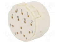 Connector: M23; contact insert; PIN: 12; male; crimped; 200V; 8A HARTING