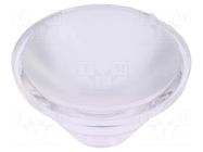 LED lens; round; colourless; 60° OPTOSUPPLY