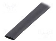 Heat shrink sleeve; thin walled; 3: 1; 12mm; L: 30m; black; reel HELLERMANNTYTON