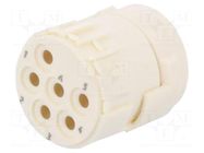 Connector: M23; contact insert; PIN: 6; female; crimped; M23 Signal HARTING