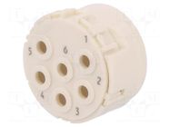 Connector: M23; contact insert; PIN: 6; male; crimped; w/o contacts HARTING