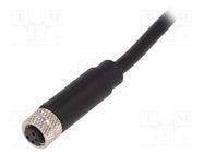 Connector: M8; female; PIN: 4; straight; plug; 3A; IP67; 30V; 1m; PVC BULGIN