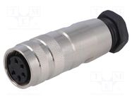 Connector: M16; plug; female; soldering; for cable; PIN: 5; 6A; 250V 