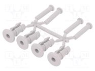 Rivets set; light grey; 4pcs. HT HI TECH POLYMERS