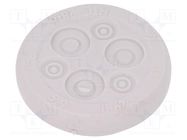 Multigate grommet; Ømount.hole: 28mm; light grey; Holes no: 6 HT HI TECH POLYMERS