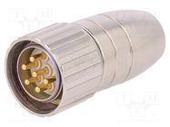 Connector: M23; plug; 623; male; PIN: 6; shielded; gold-plated; 20A BINDER