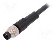 Connection lead; M8; PIN: 3; straight; 10m; plug; 60VAC; 4A; -25÷80°C LAPP