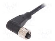 Connector: M5; plug; female; cables; PIN: 4; 1A; angled; IP67; 60V BULGIN