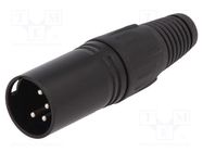 Connector: XLR; plug; male; PIN: 4; straight; for cable; soldering CLIFF