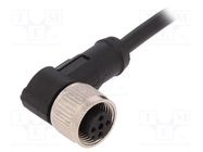 Connection lead; M12; PIN: 4; angled; 10m; plug; 250VAC; 4A; -25÷80°C LAPP