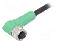 Connection lead; M8; PIN: 3; angled; 5m; plug; 250VAC; 4A; SAC; PVC PHOENIX CONTACT