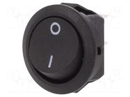 ROCKER; SPST; Pos: 2; ON-OFF; 12A/250VAC; black; IP40; none; 1881 Marquardt