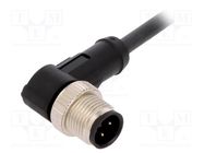 Connection lead; M12; PIN: 4; angled; 5m; plug; 250VAC; 4A; -25÷80°C LAPP