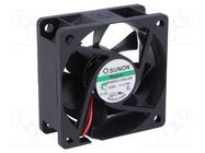 Fan: DC; axial; 24VDC; 60x60x25mm; 27.04m3/h; 16.7dBA; Vapo; 26AWG SUNON