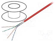 Wire; F/UTP; 4x2x26AWG; 5e; stranded; CCA; PVC; red; 100m Goobay